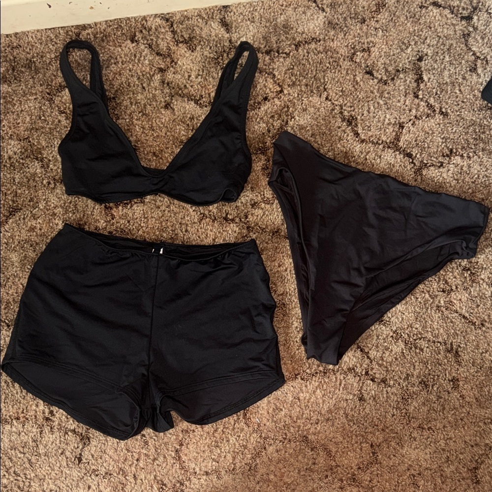 Black SKIMS 3 Piece Bikini